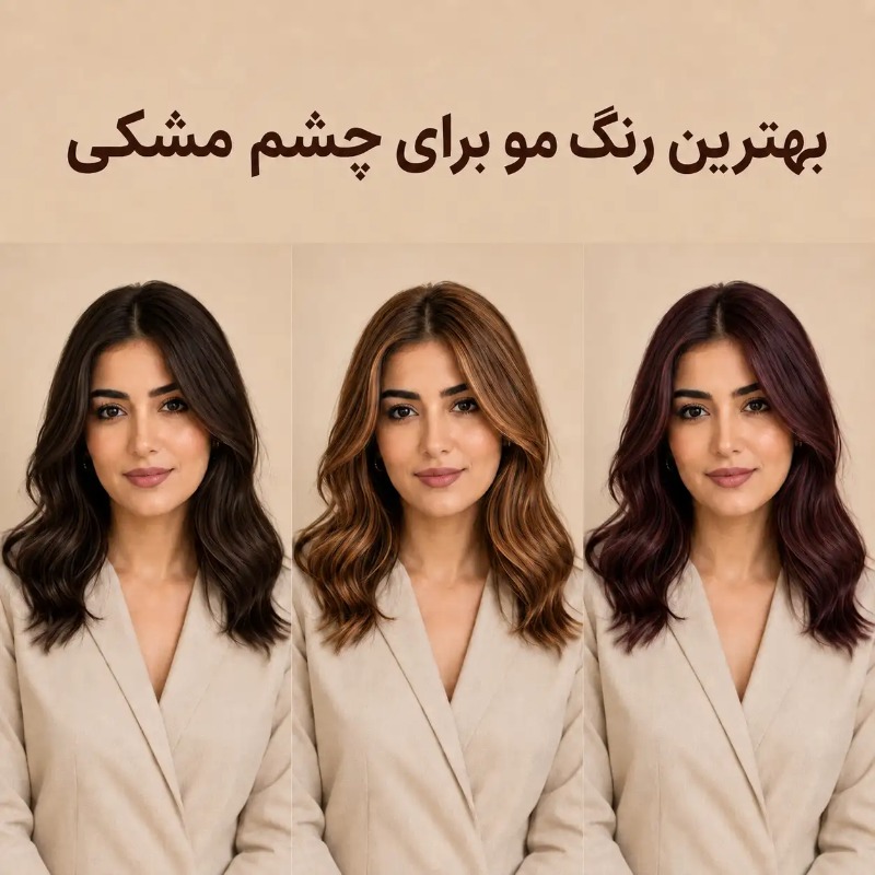 مقایسه رنگ موی شکلاتی، فندقی و ماهاگونی برای چشم مشکی